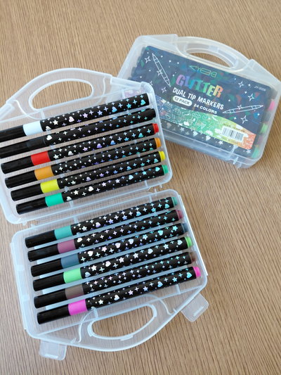 MARCADORES CON GLITTER