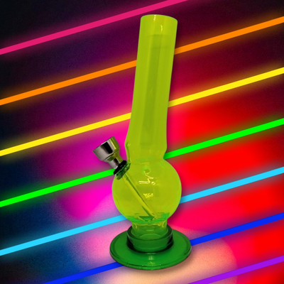 Mini Bong de Acrílico 15cm Portátil y Resistente - Verde Flúor