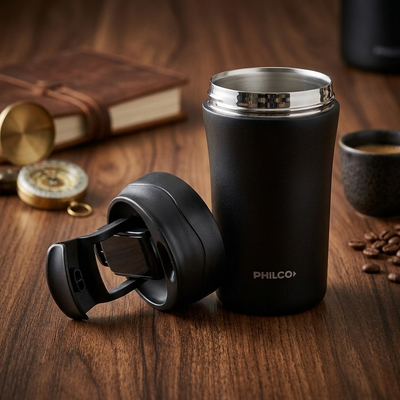 Vaso Térmico Philco 420ml De Acero Inoxidable Con Tapa