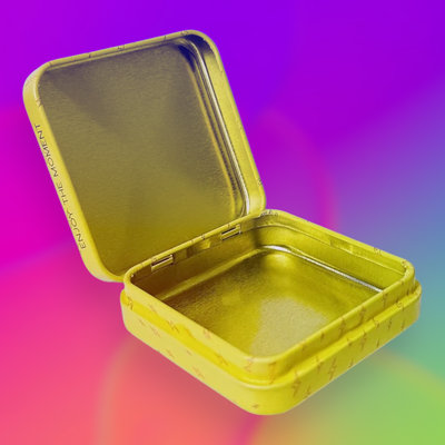 Tabaquera Metálica 3Rayos Lata Chica 6x6cm Amarillo