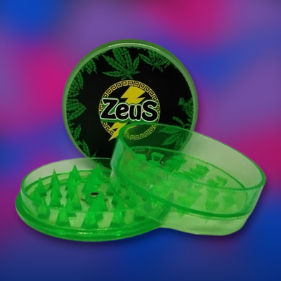 Grinder Picador Zeus 3 Partes con Contenedor - Acrílico Verde