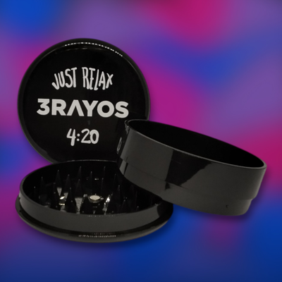 Grinder Picador 3Rayos 3 Partes con Contenedor - Acrílico Negro