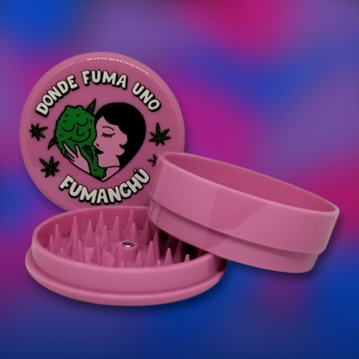 Grinder Picador Fumanchu 3 Partes con Contenedor - Acrílico Rosa