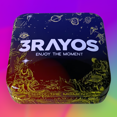 Tabaquera Metálica 3Rayos Lata Chica 6x6cm Negro