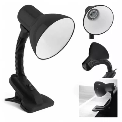 Lámpara de Escritorio Flexible con Pinza Clip para E27