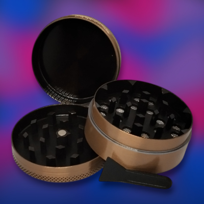 Grinder Picador Zeus de Metal 3 Partes con Contenedor Cobre