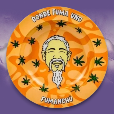 Cenicero de Metal Fumanchu Ilustrado 14cm - Coleccionable Naranja