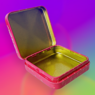 Tabaquera Metálica 3Rayos Lata Chica 6x6cm Rosa