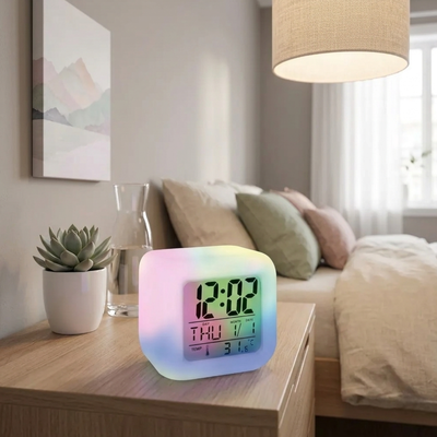 Reloj Digital Suono Cubo Led Alarma Despertador