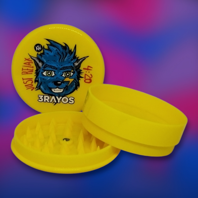 Grinder Picador 3RAYOS 3 Partes con Contenedor - Acrílico Amarillo