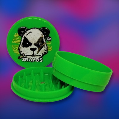 Grinder Picador 3Rayos 3 Partes con Contenedor - Acrílico Verde