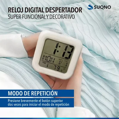 Reloj Digital Suono Cubo Led Alarma Despertador