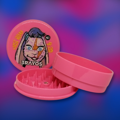 Grinder Picador 3Rayos 3 Partes con Contenedor - Acrílico Rosa