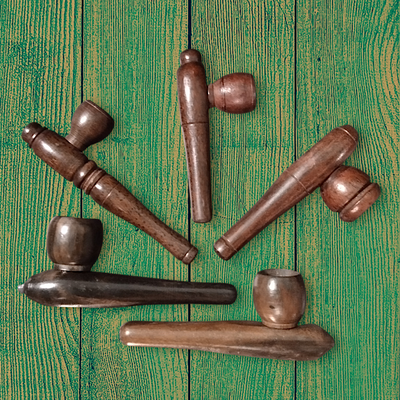 Pipa de Madera India Recta Mini - 6.5 cm Artesanal