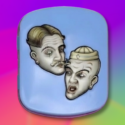 Tabaquera Lion Rolling Circus Mini Tin Box Silverfuck