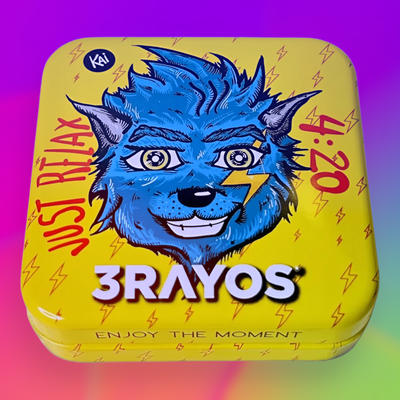 Tabaquera Metálica 3Rayos Lata Chica 6x6cm Amarillo