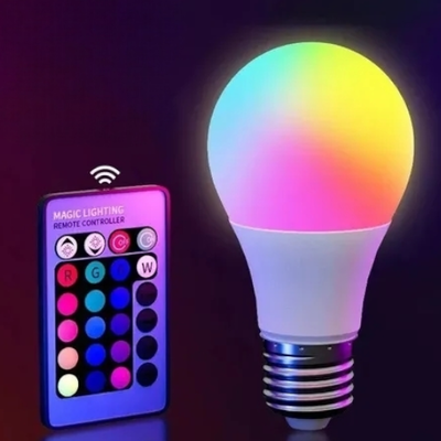 Foco Lamparita Led E27 Blanco + RGB 16 Colores con Control Remoto