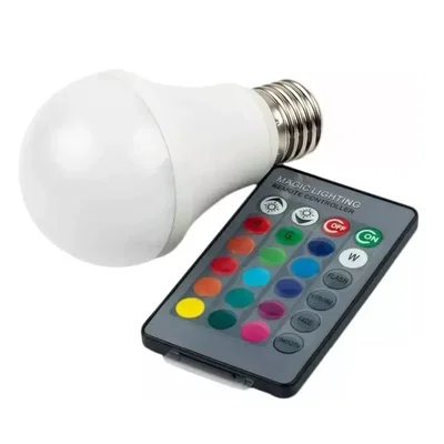 Foco Lamparita Led E27 Blanco + RGB 16 Colores con Control Remoto