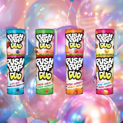 Chupetín Push Pop Duo - Caramelo Retráctil Sabores Frutales
