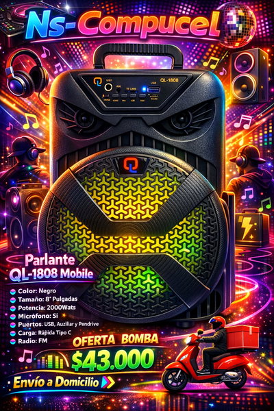 Parlante Ql-1808 Mobile 8" Pulgadas