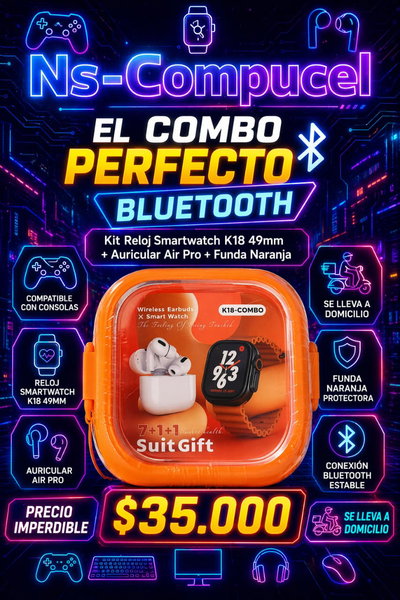Kit Smart Watch K18 49mm + Auricular Air Pro