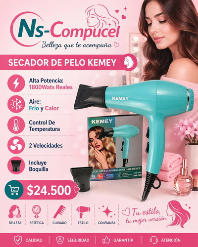 Secador De Pelo Kemey KM-9837