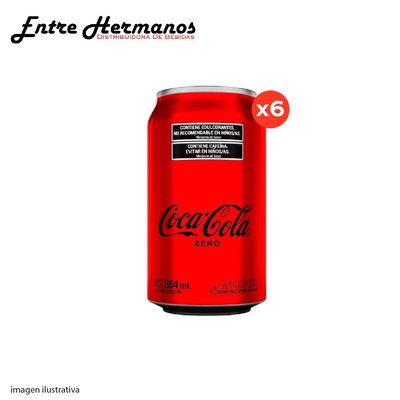 COCA COLA ZERO 354ML LATA X6