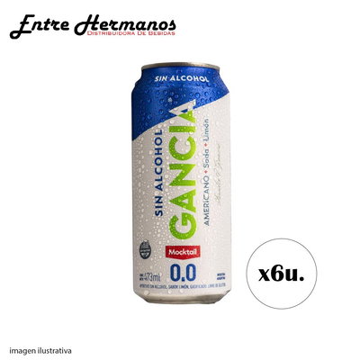 GANCIA LATA SIN ALCOHOL PACK X6