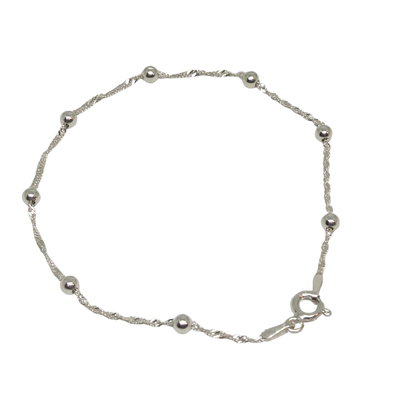 Pulsera Singapur con bolitas 