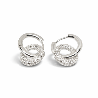Argollas con Dije Circular Micro Pavé