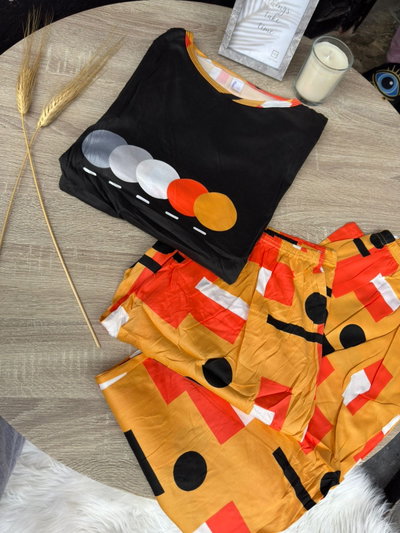 Pijama hombre 3pcs circulo naranja