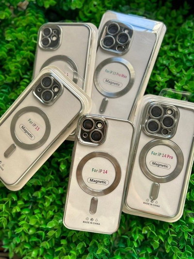 MAGSAFE METALIC PLATEADA IPH 13 PRO MAX