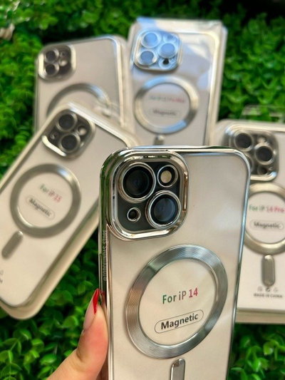 MAGSAFE METALIC PLATEADA IPH 14