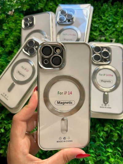 MAGSAFE METALIC PLATEADA IPH 15 PRO