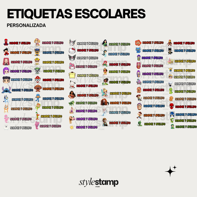 Etiquetas escolares