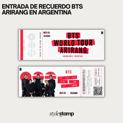 Entrada de recuerdo BTS ARGENTINA