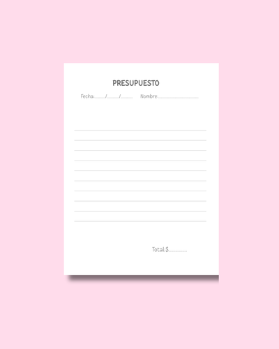 Talonario presupuesto simple A5