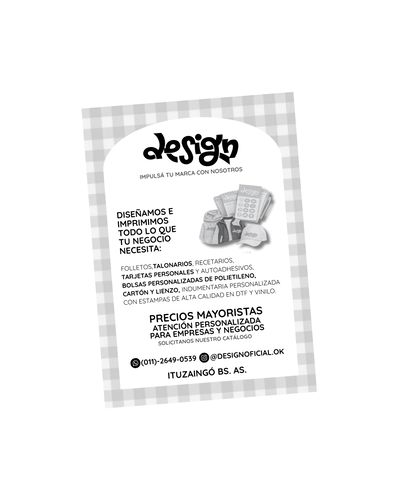 Folleto blanco y negro papel obra 80 g. 10x15 cm