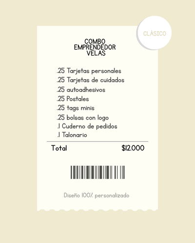 Combo emprendedor velas clásico