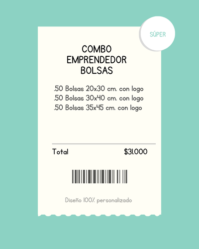 Combo emprendedor bolsas super