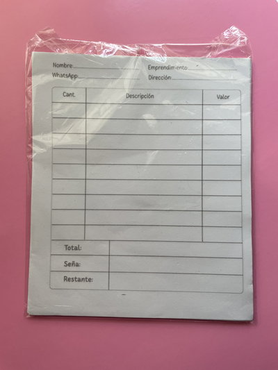 Talonario de pedidos 