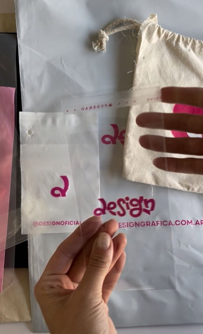 Bolsas transparentes estampadas con logo (pp) con adhesivo Varias medidas