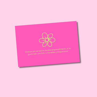 Postal tarjeton 10x15 cm. fucsia