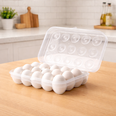 Contenedor para Huevos con Tapa Hermética x15