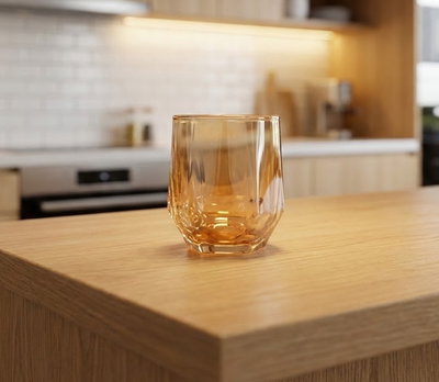 Vaso Hexagonal Dorado