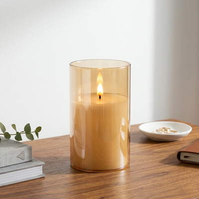 Vela Eléctrica Decorativa Dorada (12 cm)