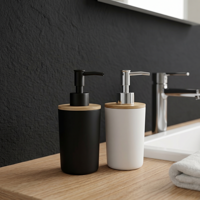 Dosificador de Baño Blanco/Negro