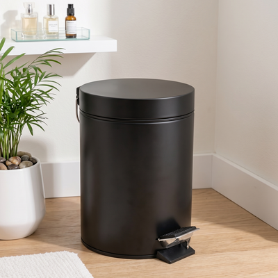 Tacho de Residuos Negro con Pedal (5 Litros)