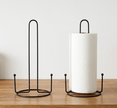 Portarrollo de Cocina de Mesa Metálico Negro