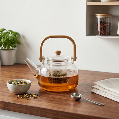 Tetera de Vidrio Premium 1 Litro con Filtro Infusor